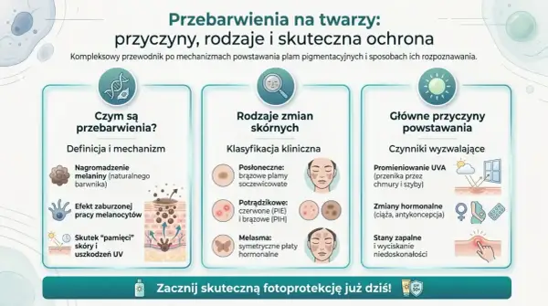 Przewodnik po przebarwieniach: czym jest melanina, rodzaje zmian i przyczyny. Skuteczna ochrona przed słońcem.
